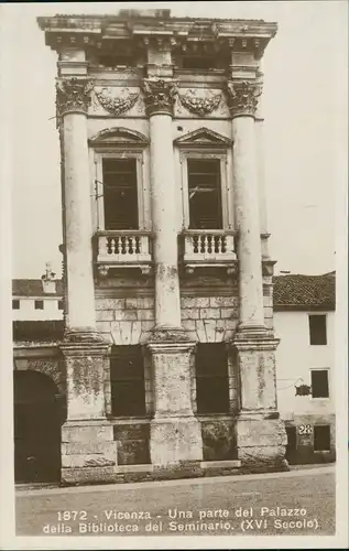 Vicenza Palazzo della Biblioteca del Seminario Partie a.d. Bibliothek 1930