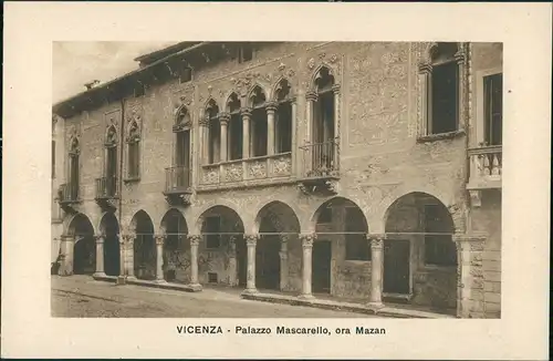 Vicenza Palazzo Mascarello Ora Mazan/Strassen Partie, alte Villa, Wohnhaus 1930