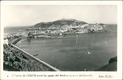 Ceuta Las Aguas del Mediterraneo  Estreche/Panorama Vogelschau Perspektive 1950