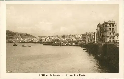 Ceuta La Marina - Avenue de la Marine Hafen, Uferstrasse 1930