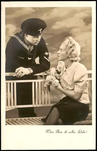 Ansichtskarte  Liebe Liebespaare Romatik: Matrose mit seiner Geliebten 1940