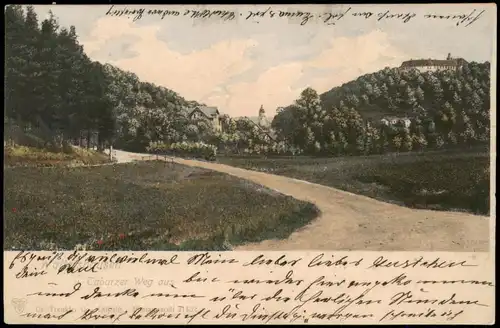 Ansichtskarte Waltershausen Ansicht vom Tabarzer Weg aus 1900