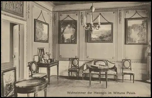 Ansichtskarte Weimar Wittums-Palais Wohnzimmer der Herzogin 1910