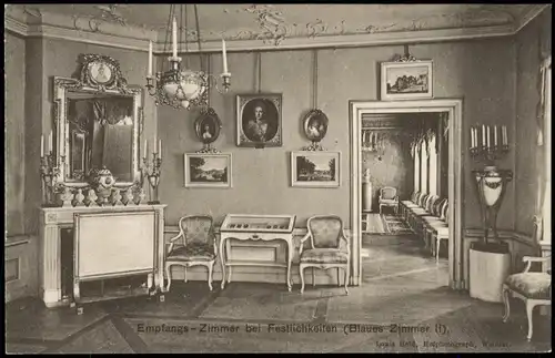 Weimar Empfangs-Zimmer bei Festlichkeiten (Blaues Zimmer) Wittums-Palais 1910