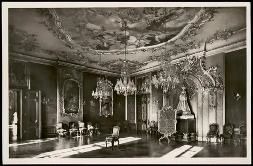 Ansichtskarte Rudolstadt Schloss Heidecksburg Festsaal Roter Saal 1940