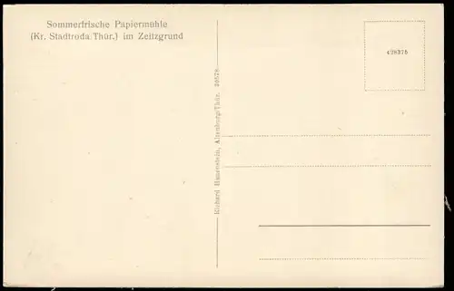 Stadtroda Umland-Ansicht Partie a.d. Papiermühle im Zeitzgrund 1920