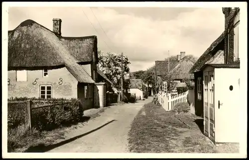 Ansichtskarte Insel Amrum Dorfidyll Dorfstrasse Wohnhäuser 1950