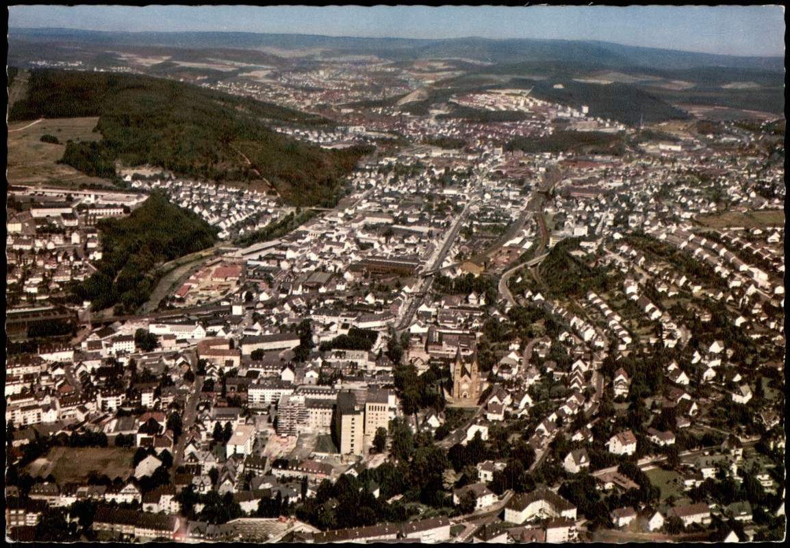 Ansichtskarte Siegen Luftaufnahme Luftbild mit Hüttental-Weidenau 1969 ...