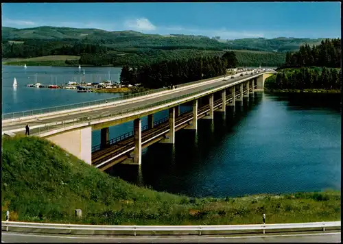 Ansichtskarte Olpe Listertalbrücke und Bootshafen BIGGESEE (Sauerland) 1970