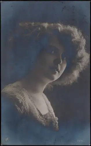 Frühe Fotokunst Frauen Motivkarte Foto-Porträt einer Frau 1917