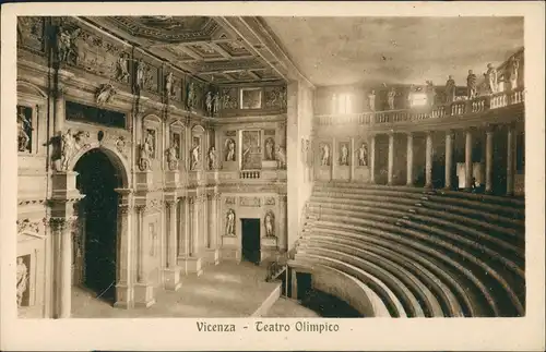 Cartoline Vicenza Teatro Olimpico/Theater Innenansicht 1930