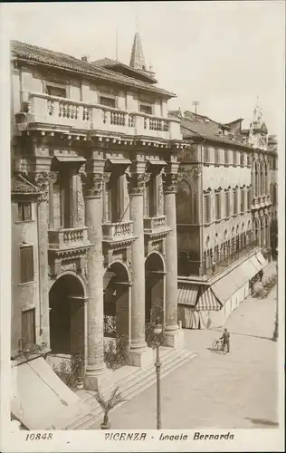 Vicenza Loggia Bernardo/Straßen Partie, Pension, Geschäfte, Fahrradfahrer 1930