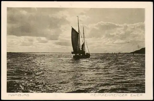 Ansichtskarte Hamburg Heimkehrender Ewer 1926