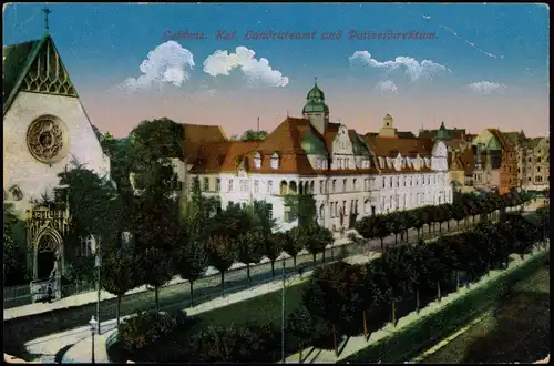 Ansichtskarte Koblenz Kgl. Landratsamt Polizei-Direktion 1916   1. WK Feldpost