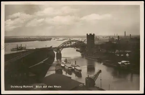 Ruhrort-Duisburg Rhein-Brücke, Schiff Anlegestelle, Hafen Partie 1920