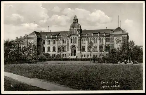 Ansichtskarte Zwickau Partie an der Ingenieurschule Ingenieur-Schule 1925