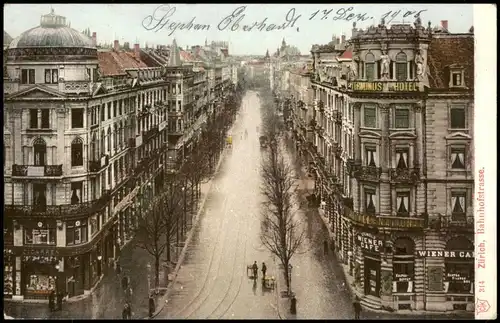 Ansichtskarte Zürich Bahnhofsstraße 1905