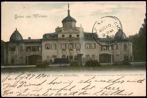 Ansichtskarte Weimar Schloss Belvedere 1900