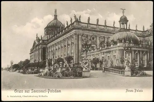 Ansichtskarte Brandenburger Vorstadt-Potsdam Neues Palais (Sanssouci) 1909