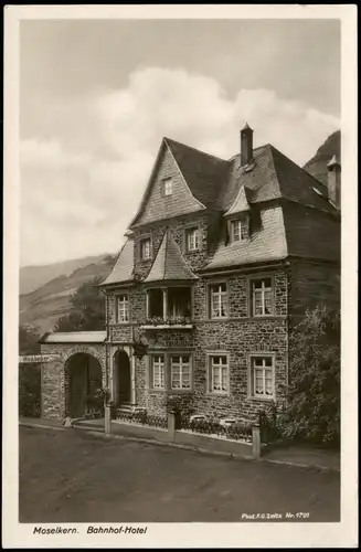 Ansichtskarte Moselkern Bahnhof Hotel Weckbecker 1941  Bahnpost Trier Koblent