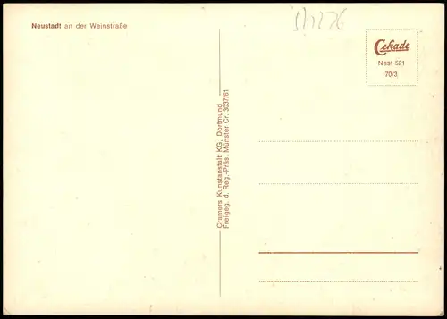 Ansichtskarte Neustadt an der Weinstraße Neustadt an der Haardt Luftbild 1970