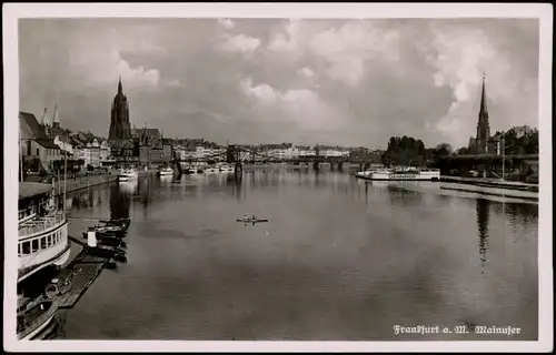 Ansichtskarte Frankfurt am Main Mainufer Flußbadeanstalt Damenbad 1932