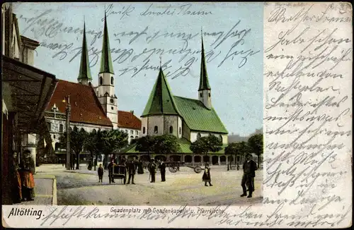 Ansichtskarte Altötting Partie auf dem Gnadenplatz 1903