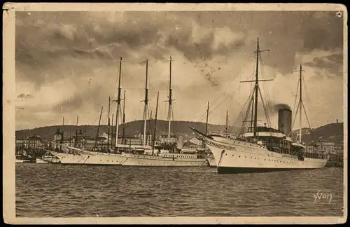 CPA Cannes Schiffe Dampfer Steamer, Segelboot - Hafen 1924