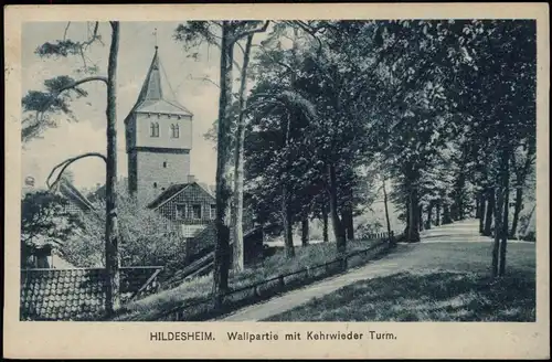Ansichtskarte Hildesheim Wallpartie mit Kehrwieder Turm 1932