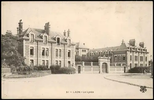 CPA Laon Le Lycée, Straßenpartie 1913