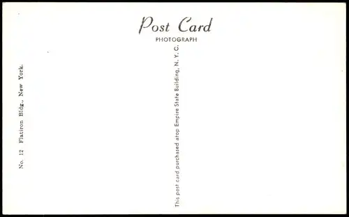 Postcard New York City Flatiron Building Hochhaus 1953