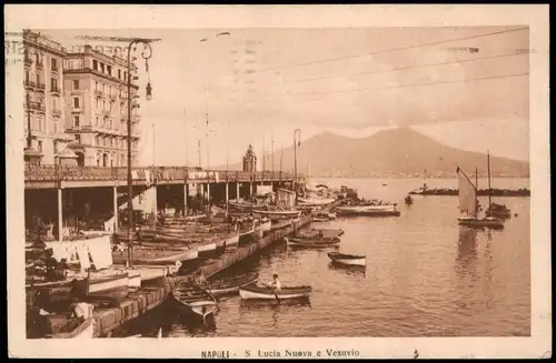 Cartoline Neapel Napoli S. Lucia Nuova e Vesuvia 1932