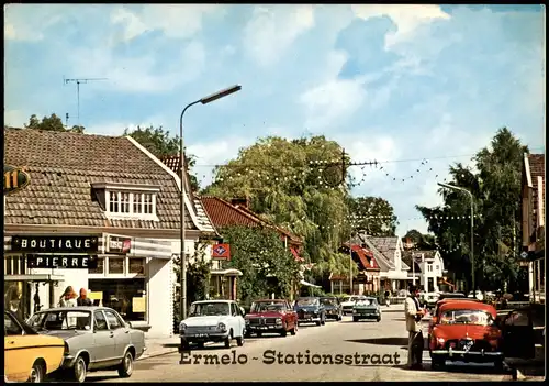 Postkaart Ermelo (Gelderland) Stationsstraat - Autos 1977