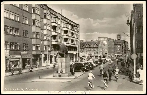 Postcard Aalborg Ålborg Straßenpartie Vesterbro 1963