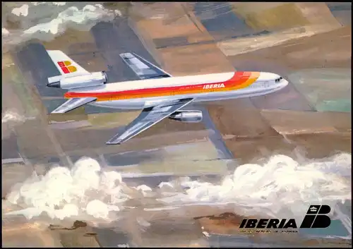 Ansichtskarte  Flugzeug Airplane Avion Foto-AK DOUGLAS DC-10 IBERIA 1975