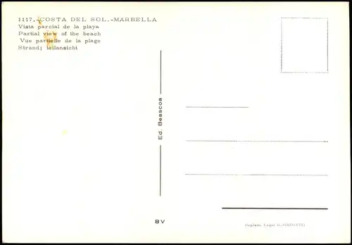 Postales Marbella Vista parcial de la playa COSTA DEL SOL MARBELLA 1980