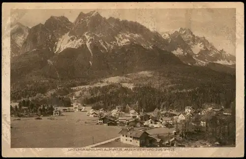 Untergrainau-Grainau Panorama MIT ALPSPITZE, WAXENSTEIN UND ZUGSPITZE 1925