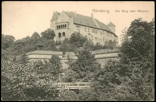 Ansichtskarte Nürnberg Nürnberger Burg von Westen 1911