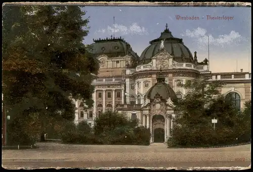 Ansichtskarte Wiesbaden Theater Gebäude Theaterfoyer 1910