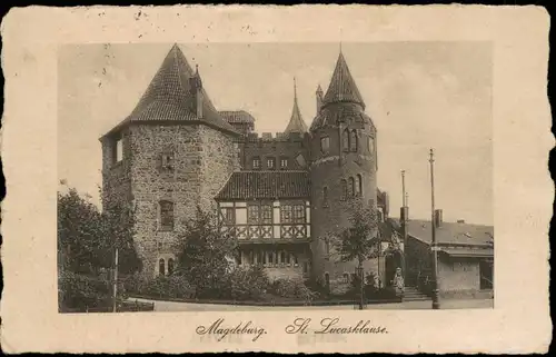 Ansichtskarte Magdeburg Partie an der St. Lucasklause 1913