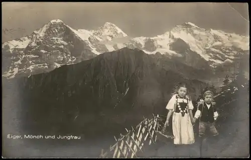 Lauterbrunnen Schweizer Alpen Berge Eiger, Mönch und Jungfrau 1924