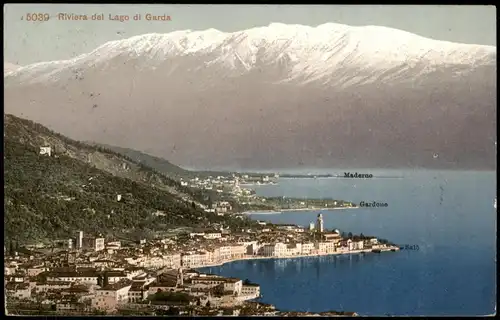 Cartoline Riva del Garda Gardasee Panorama Riviera del Lago di Garda 1909