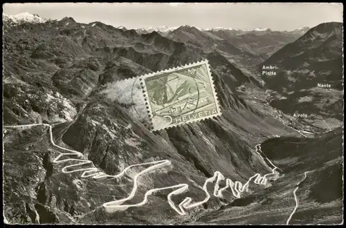 Ansichtskarte Airolo Strada del S. Gottardo Val Tremota Gotthardstrasse 1959