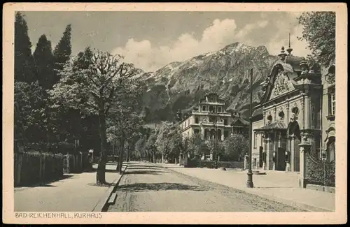 Ansichtskarte Bad Reichenhall Strassen Partie am Kurhaus 1930