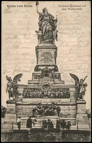 Ansichtskarte Rüdesheim (Rhein) Niederwalddenkmal 1905   Stempel NIEDERWALD