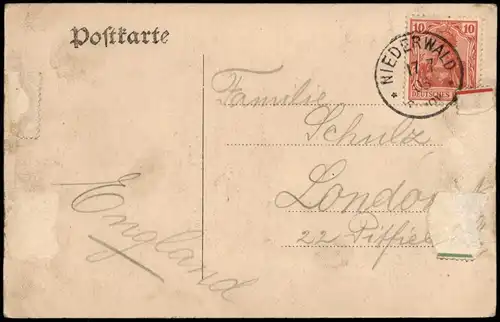 Ansichtskarte Rüdesheim (Rhein) Niederwalddenkmal 1905   Stempel NIEDERWALD
