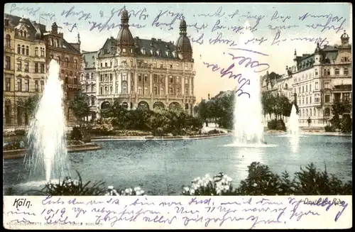 Ansichtskarte Köln Deutscher Ring Wasserspiele 1906  Gerresheim Ankunftsstempel