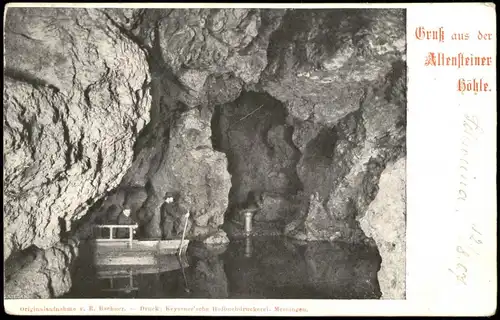 Ansichtskarte Altenstein-Bad Liebenstein Höhle 1907   gelaufen Stempel RUHLA