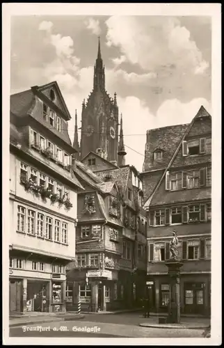 Ansichtskarte Frankfurt am Main Saalgasse, Geschäfte 1941