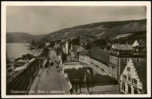 Ansichtskarte Rüdesheim (Rhein) Panorama-Ansicht Blick v. Adlerturm 1929